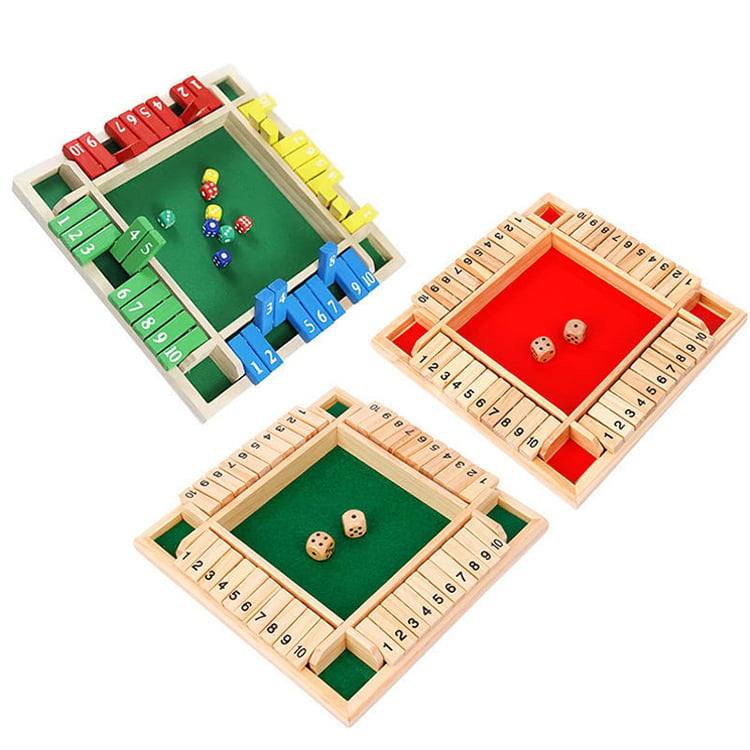 🔥SHUT THE BOX-WOODEN DICE BOARD GAME