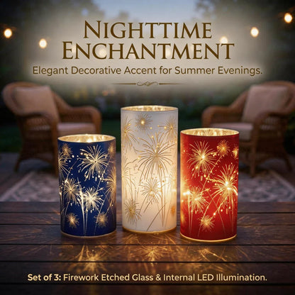 Celebration Firework Lanterns – Premium Patriotic Red, White & Blue Trio