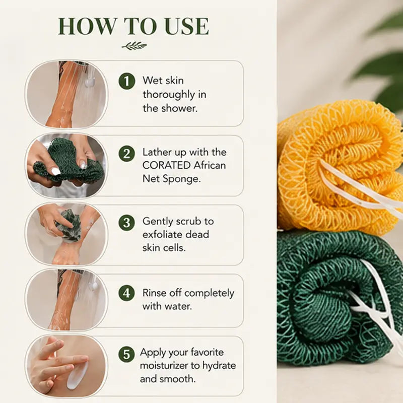 3 - PACK African exfoliating net Sponge