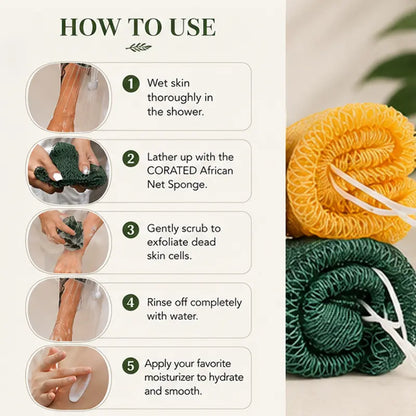 3 - PACK African exfoliating net Sponge
