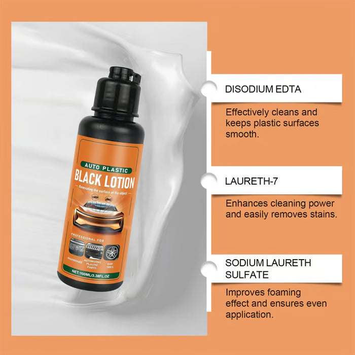 📢📢30% OFF !! ⏰Premium Car Plastic Restorer & Interior Cleaner – Removes Dirt, Restores Black Finish, Matte to Subtle Sheen🚗✨