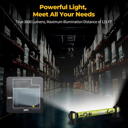 🎁 Father's Day Sale 49% OFF | 3000LM LED Magnetic Work Light Bar • 5200mAh Cordless • Hooks & Magnetic Base 🔧