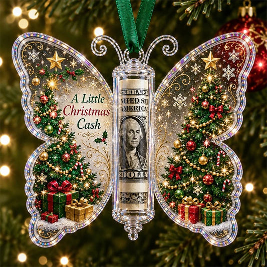 🦋 Christmas Cash Gift Butterfly Keepsake Ornament – Holiday Money Holder 🎄