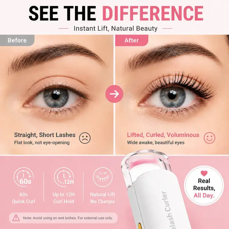 Thermal Eyelash Curler USB Rechargeable for Sensitive Skin
