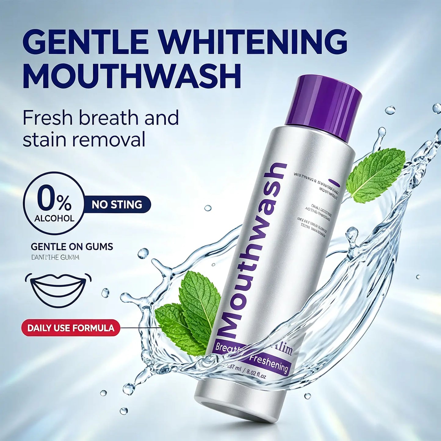 😁🌿 Whitening Mouthwash – Fresh Breath & Daily Stain Care