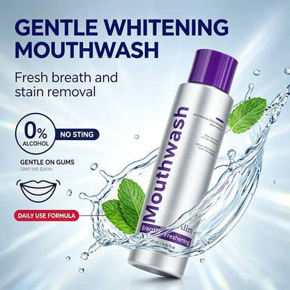😁🌿 Whitening Mouthwash – Fresh Breath & Daily Stain Care