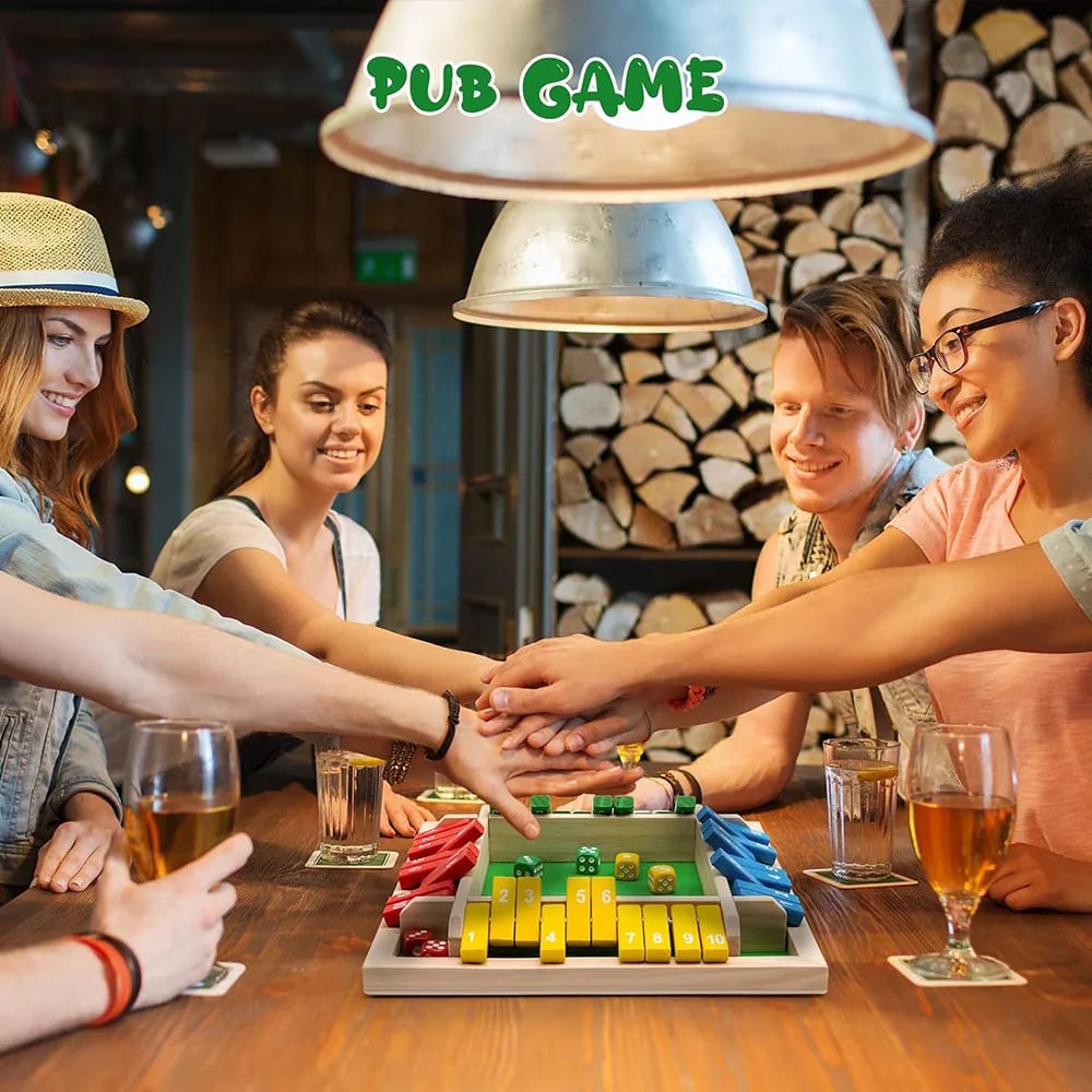 🔥SHUT THE BOX-WOODEN DICE BOARD GAME