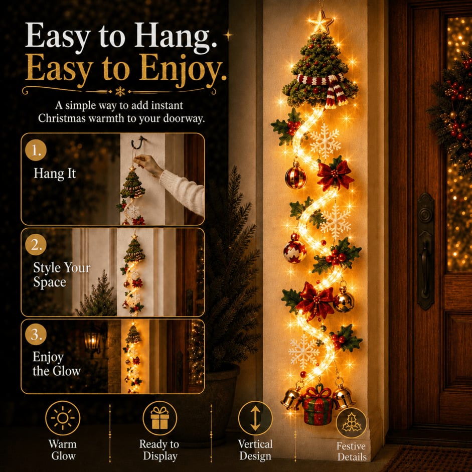 ⏳ Last day! 49% OFF – 🎅 Glowing Christmas Door Hanger