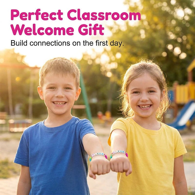 🔥Last Day 50% OFF - ✨🌈Pack of 25 Welcome BeadBracelets - StrengthenClassroom Friendship & SpreadWarm Kindness!