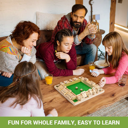 🔥SHUT THE BOX-WOODEN DICE BOARD GAME