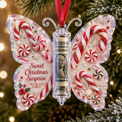 🦋 Christmas Cash Gift Butterfly Keepsake Ornament – Holiday Money Holder 🎄