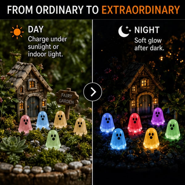 ⏳ Last day 50% OFF –👻 Glow In The Dark Cute Ghost Resin Bead Set  ✨