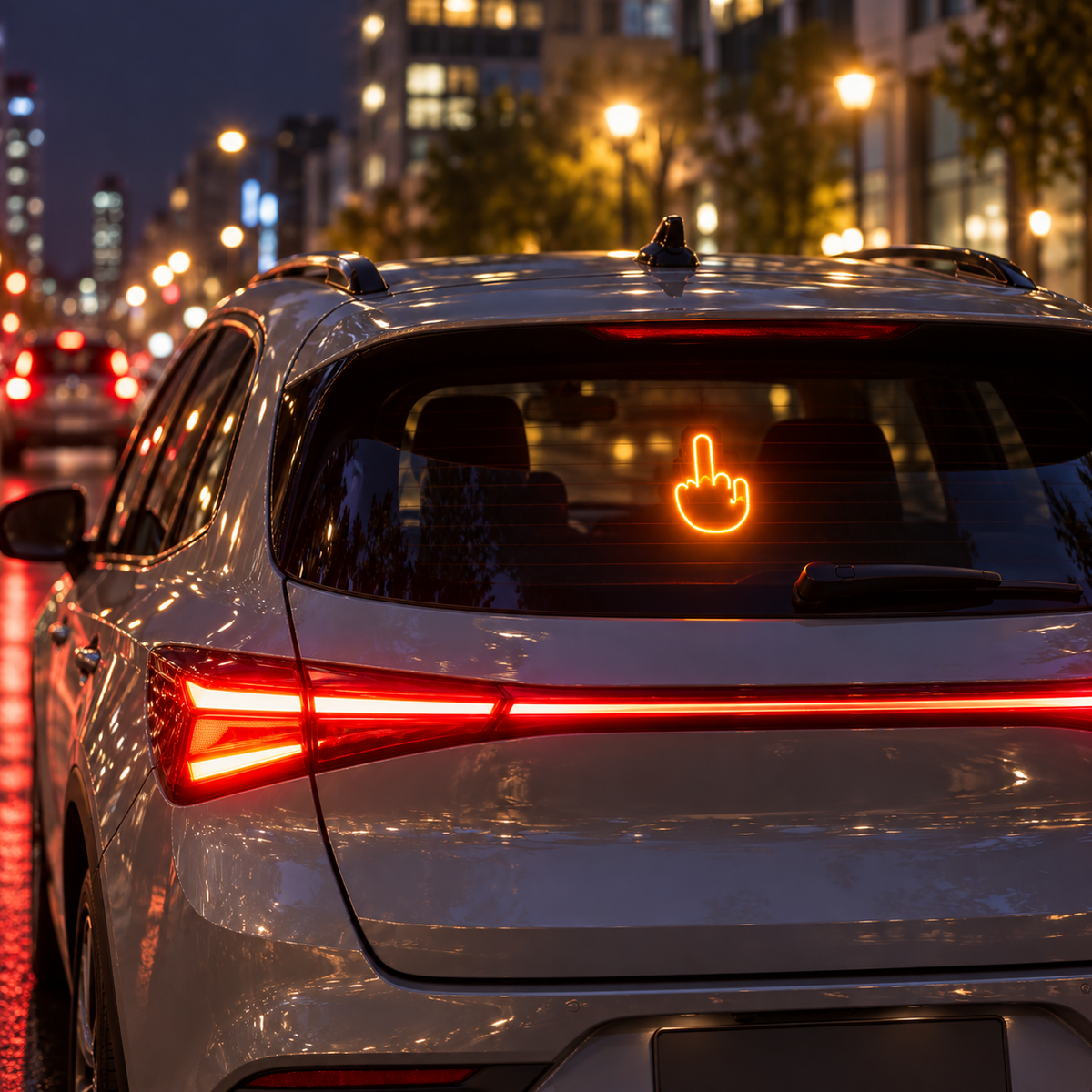 😂🤘 Rear Window LED Gesture Hand – Remote Controlled