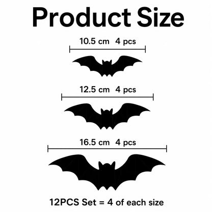 3D LED Bat Wall Decor Set for Spooky Halloween Home Parties