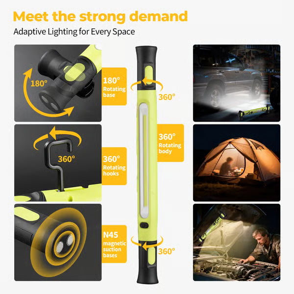 🎁 Father's Day Sale 49% OFF | 3000LM LED Magnetic Work Light Bar • 5200mAh Cordless • Hooks & Magnetic Base 🔧