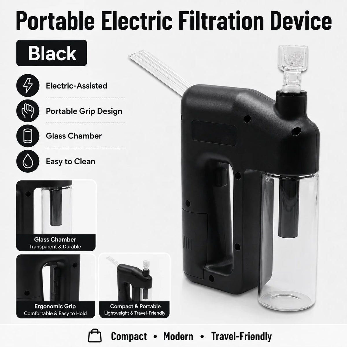 ⚡ LAST DAY 50% OFF – Portable Handheld Electric Filtration Device | Compact Glass Chamber Design with Electric-Assisted Operation & 6 Color Options ✨
