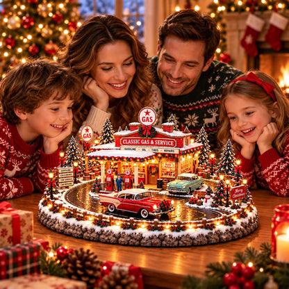 🔥Last Day 49% OFF🔥🚗🎄 Christmas Classic Gas Station Village™ – Lighted Vintage American Gas Station with Classic Cars