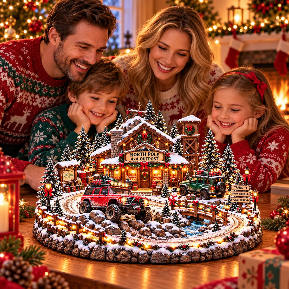 🔥Last Day 49% OFF🔥🚗🎄 Christmas Classic Gas Station Village™ – Lighted Vintage American Gas Station with Classic Cars