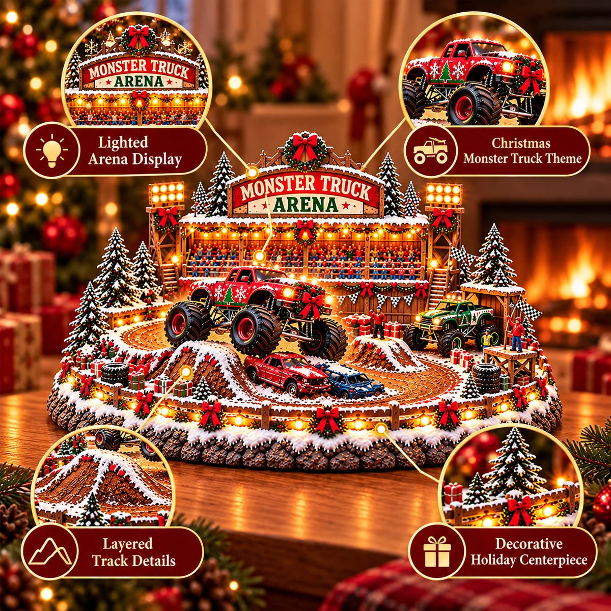 🔥Last Day 49% OFF🔥🚗🎄 Christmas Classic Gas Station Village™ – Lighted Vintage American Gas Station with Classic Cars