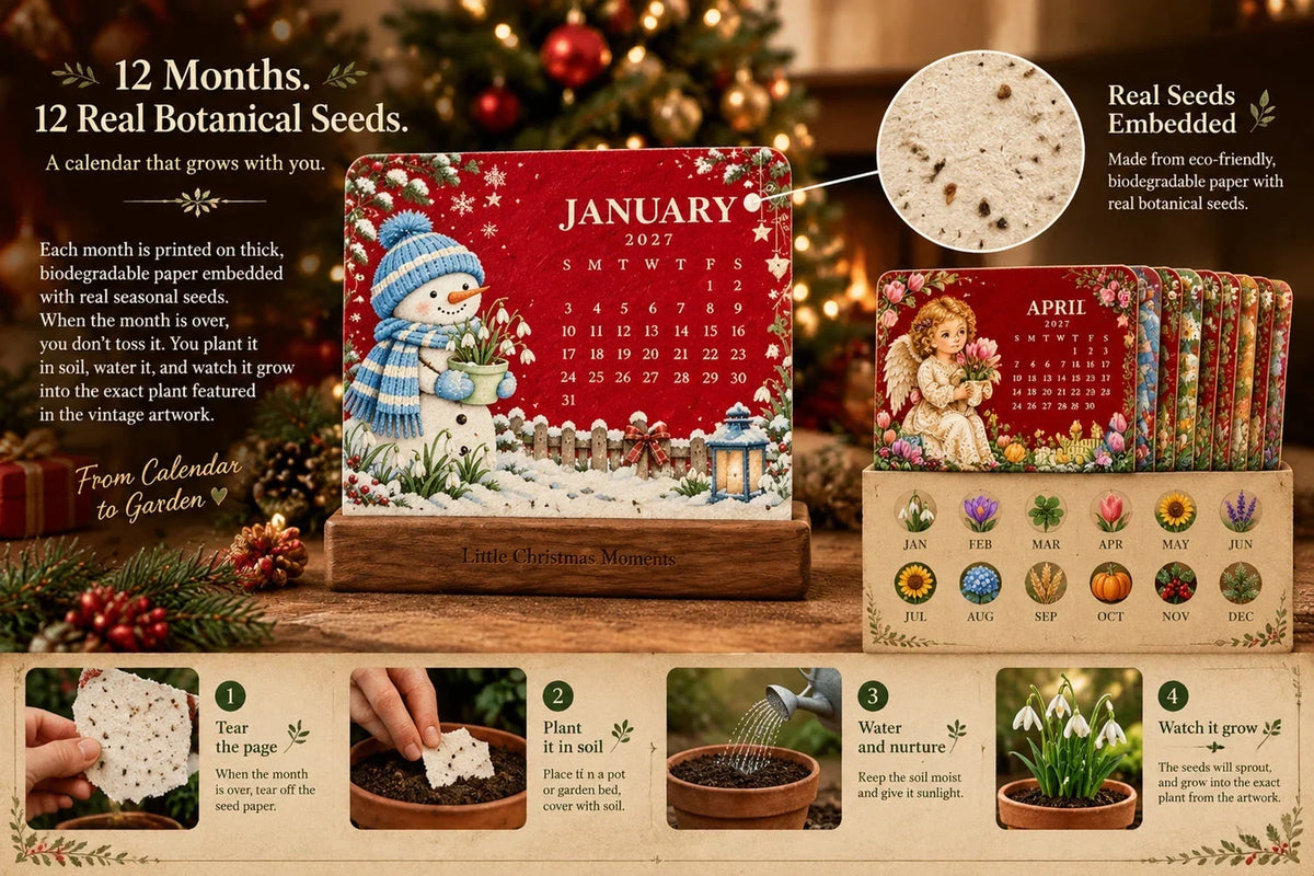 💯🎄🗓️ Christmas Limited-Edition — 🪴✨ Eco-Friendly Plantable “Timeless” Seed Calendar 2027