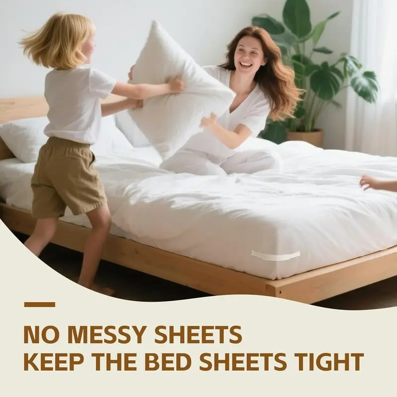 🔥4-Pack Universal Heavy-Duty Bed Sheet Holder Straps No-Slip Peace of Mind