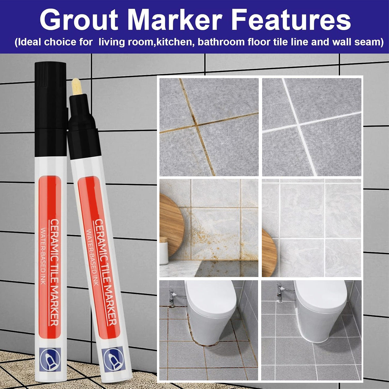 🖌️Anti-Mould & Waterproof Joint Pen for Ceramic Tiles!