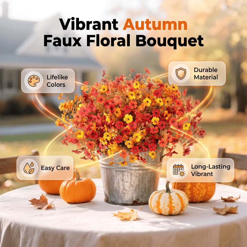 🔥Last Day 50% OFF - 🍁UV-Resistant Artificial Daisy Flowers  for Fall Decor Halloween