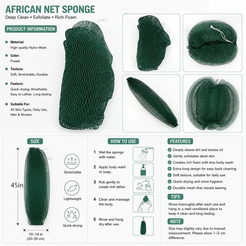 3 - PACK African exfoliating net Sponge
