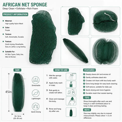 3 - PACK African exfoliating net Sponge