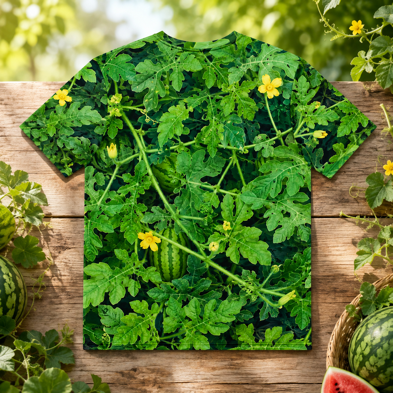 🍉 Funny 3D Watermelon Belly T-Shirt – Optical Illusion Summer Tee
