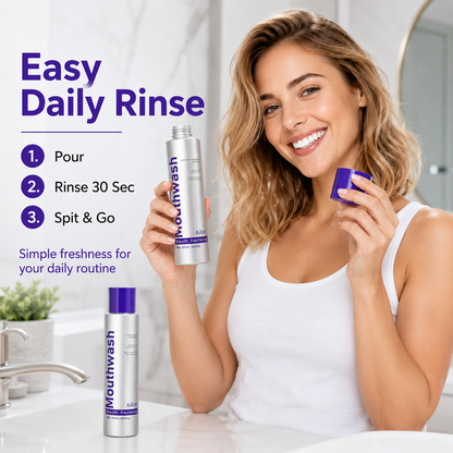 😁🌿 Whitening Mouthwash – Fresh Breath & Daily Stain Care