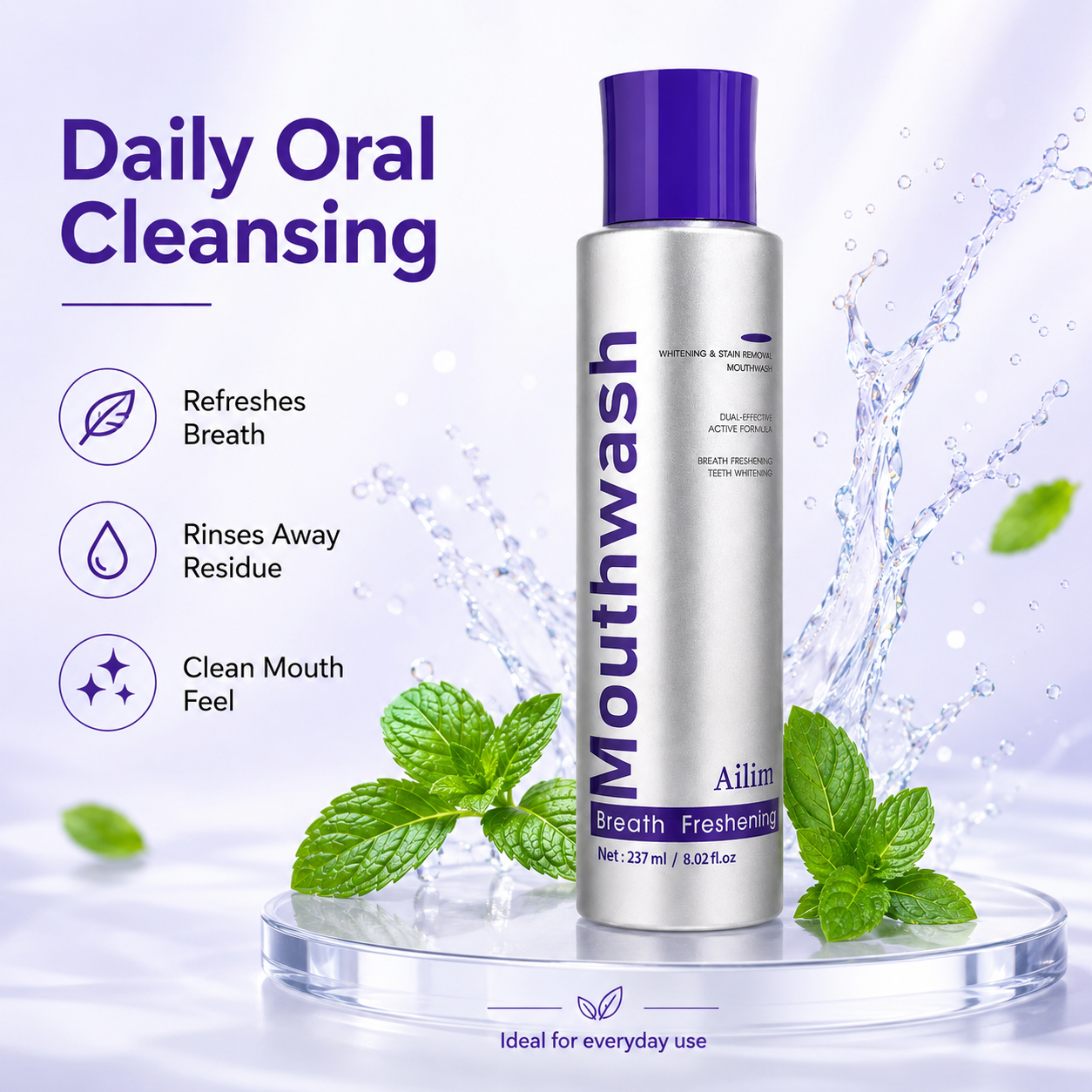 😁🌿 Whitening Mouthwash – Fresh Breath & Daily Stain Care