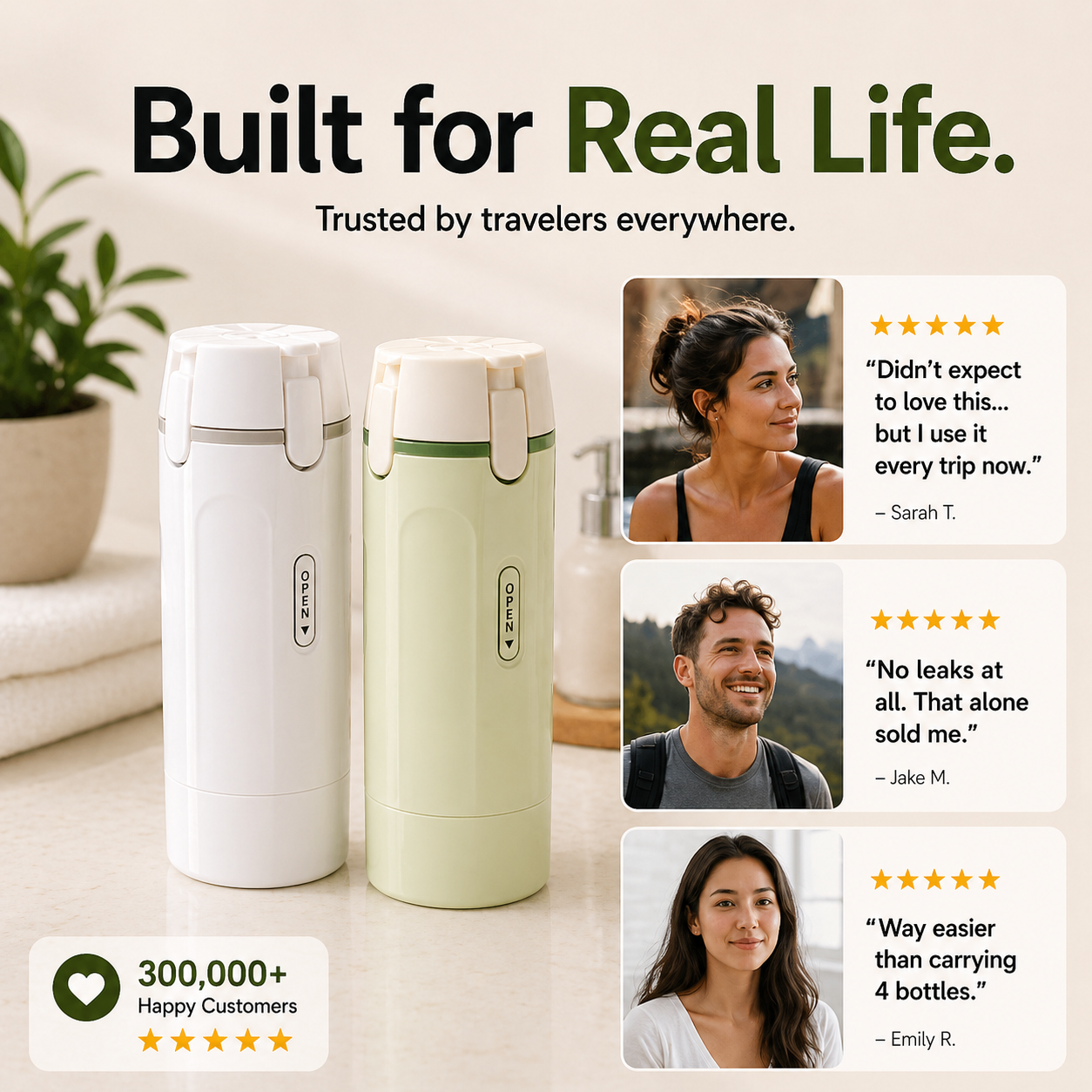 4-in-1 Leak-Proof Travel Dispenser