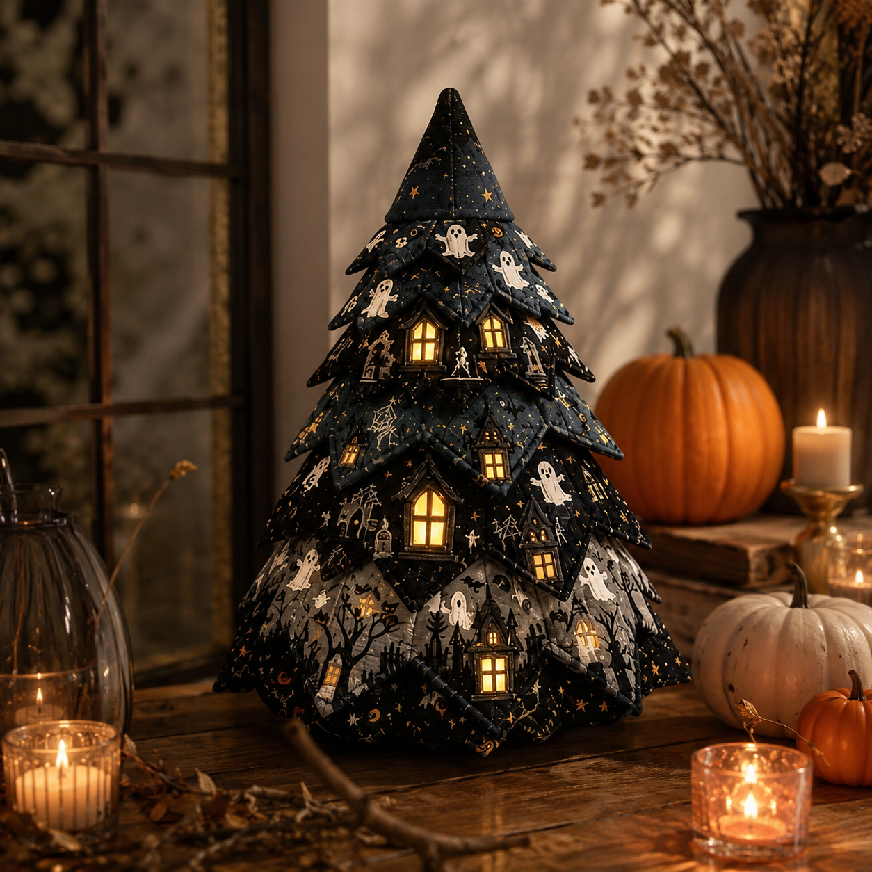 🎃 Selling Fast!–Limited-Time 50% OFF DIY Halloween Quilted Fabric Tree Kit