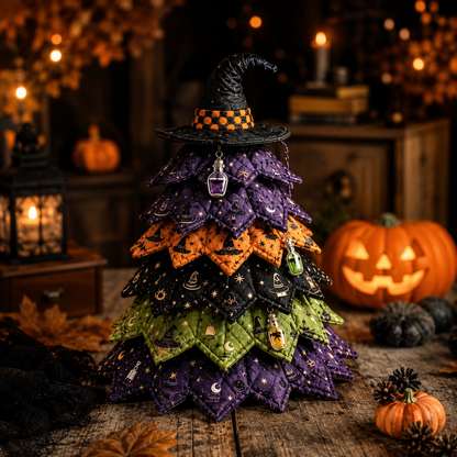 🎃 Selling Fast!–Limited-Time 50% OFF DIY Halloween Quilted Fabric Tree Kit