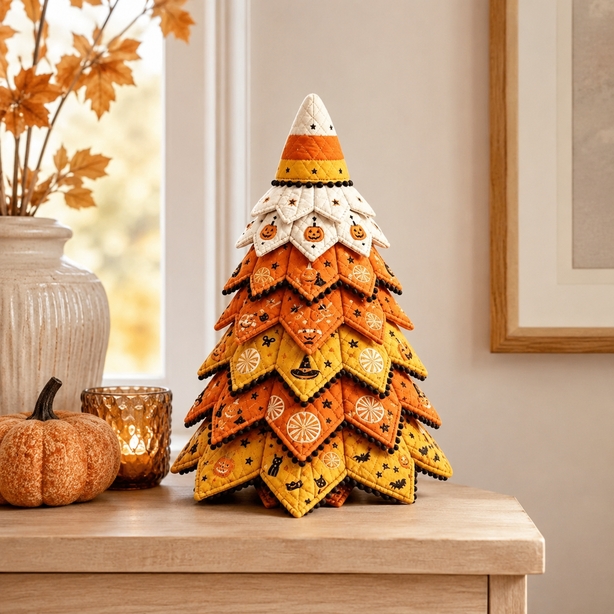 🎃 Selling Fast!–Limited-Time 50% OFF DIY Halloween Quilted Fabric Tree Kit