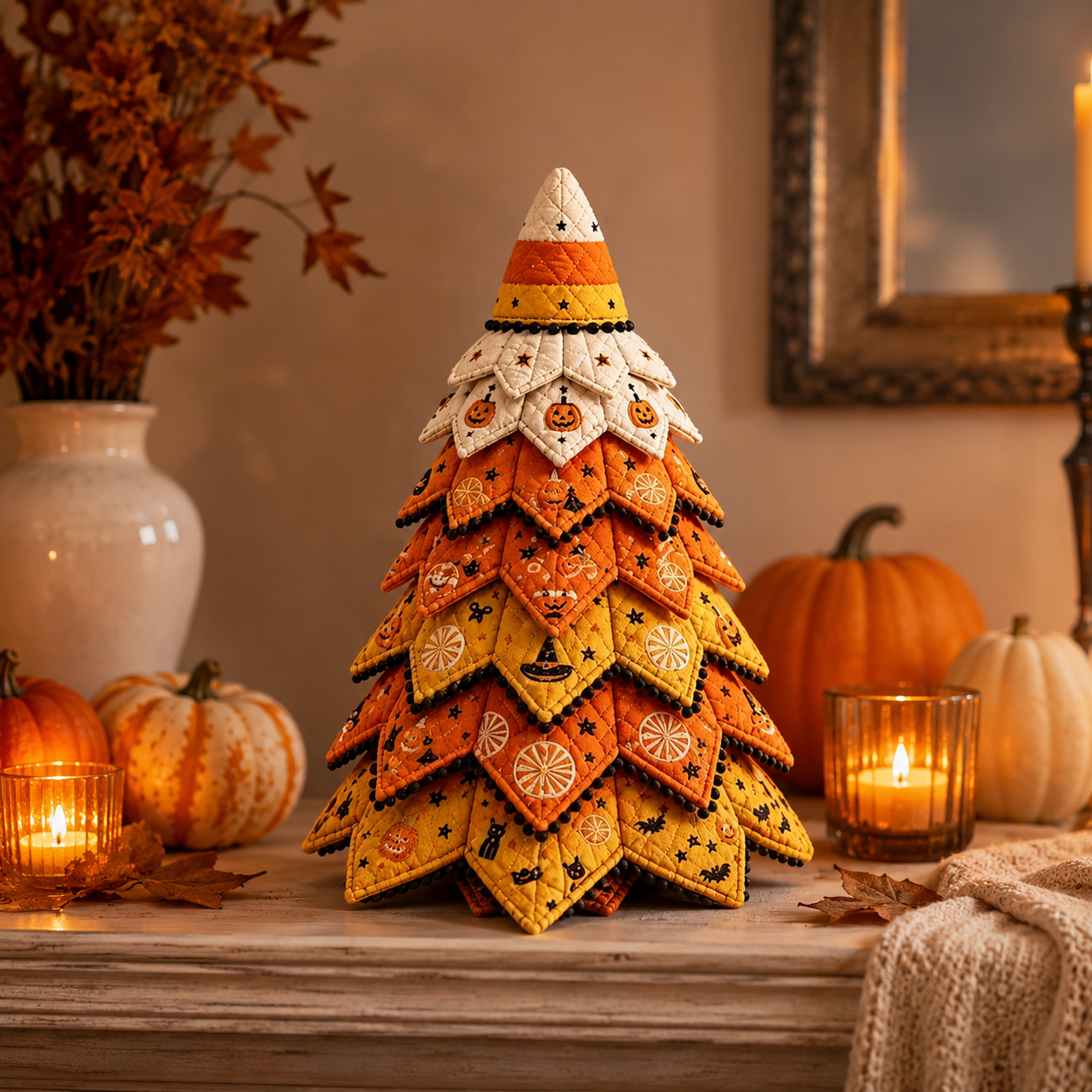 🎃 Selling Fast!–Limited-Time 50% OFF DIY Halloween Quilted Fabric Tree Kit