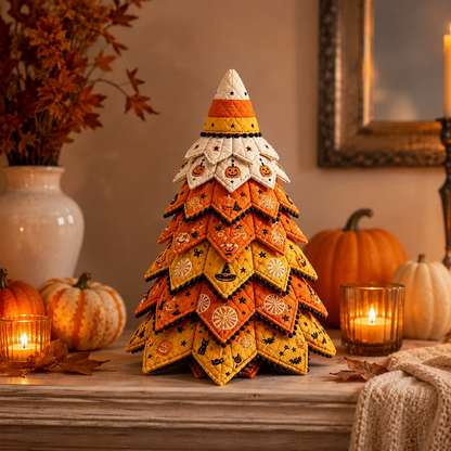 🎃 Selling Fast!–Limited-Time 50% OFF DIY Halloween Quilted Fabric Tree Kit