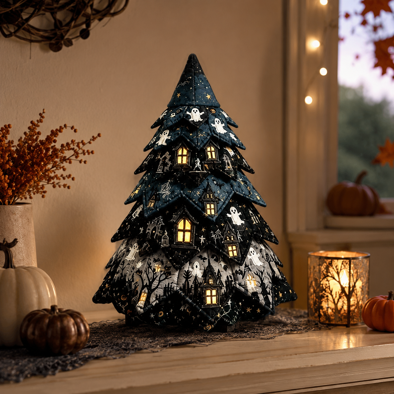 🎃 Selling Fast!–Limited-Time 50% OFF DIY Halloween Quilted Fabric Tree Kit