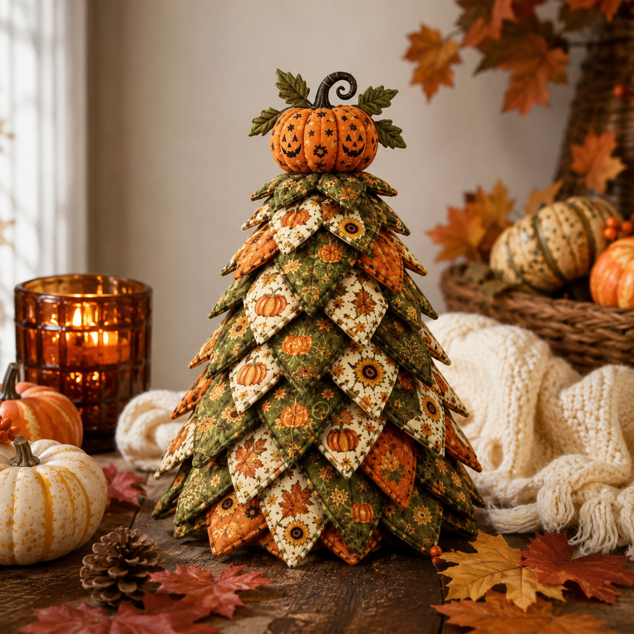 🎃 Selling Fast!–Limited-Time 50% OFF DIY Halloween Quilted Fabric Tree Kit