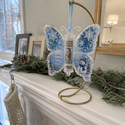 🦋 Christmas Cash Gift Butterfly Keepsake Ornament – Holiday Money Holder 🎄