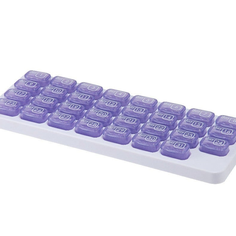 🔥Last Day 69% OFF -💊Monthly Pill Organizer with Lid - Arthritis-Friendly Easy-Open Lids 31 Removable Daily Pill Pods Date Reminder & Travel Case for Vitamins & Medications