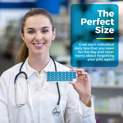 🔥Last Day 69% OFF -💊Monthly Pill Organizer with Lid - Arthritis-Friendly Easy-Open Lids 31 Removable Daily Pill Pods Date Reminder & Travel Case for Vitamins & Medications
