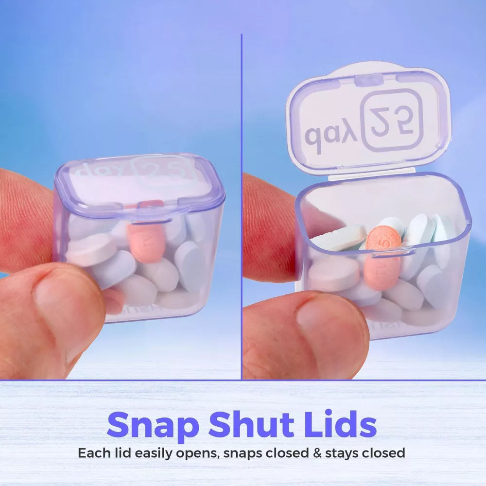 🔥Last Day 69% OFF -💊Monthly Pill Organizer with Lid - Arthritis-Friendly Easy-Open Lids 31 Removable Daily Pill Pods Date Reminder & Travel Case for Vitamins & Medications