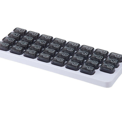 🔥Last Day 69% OFF -💊Monthly Pill Organizer with Lid - Arthritis-Friendly Easy-Open Lids 31 Removable Daily Pill Pods Date Reminder & Travel Case for Vitamins & Medications
