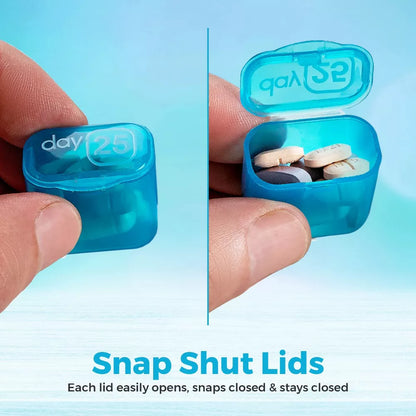 🔥Last Day 69% OFF -💊Monthly Pill Organizer with Lid - Arthritis-Friendly Easy-Open Lids 31 Removable Daily Pill Pods Date Reminder & Travel Case for Vitamins & Medications