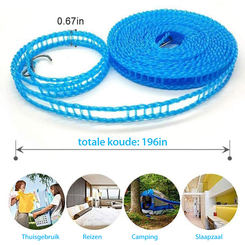 🔥Hot Sale - 50% OFF🔥Windproof Non-Slip Clothesline👚No More Clothes Blowing Away or Sliding Together!