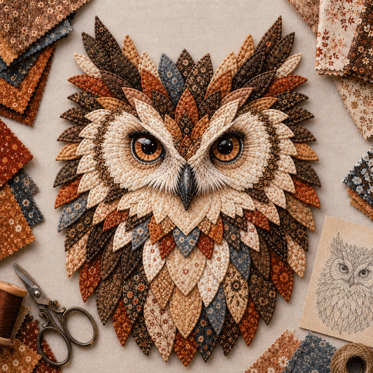 💥 LAST DAY 49% OFF - 🦉 Layered Fabric Owl Wall Art DIY Kit – Easy for Beginners, Guide Included