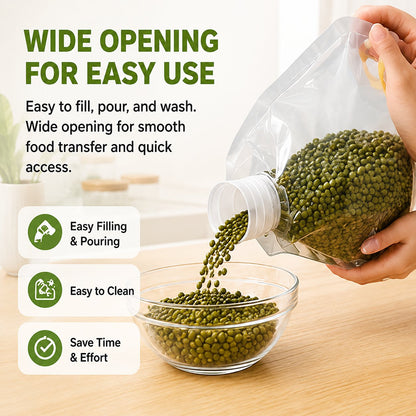 ✨Hot Sale 49%OFF🏠5-Pack Reusable Food Resealable Bags—Leak Proof Design To Prevent Liquid Spills.