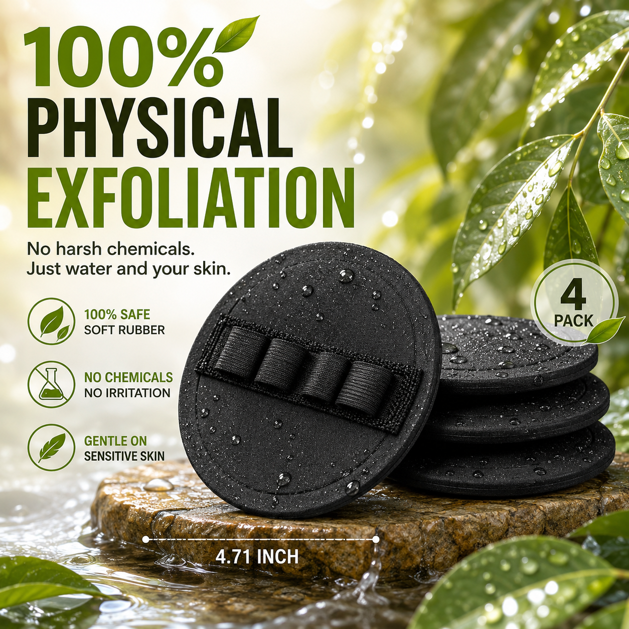 Soft Rubber Shower Scrubber for Gentle Exfoliation & Deep Cleansing